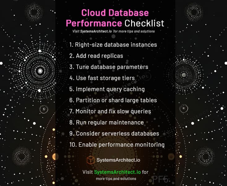 Cloud Database Performance Checklist... | SystemsArchitect ...