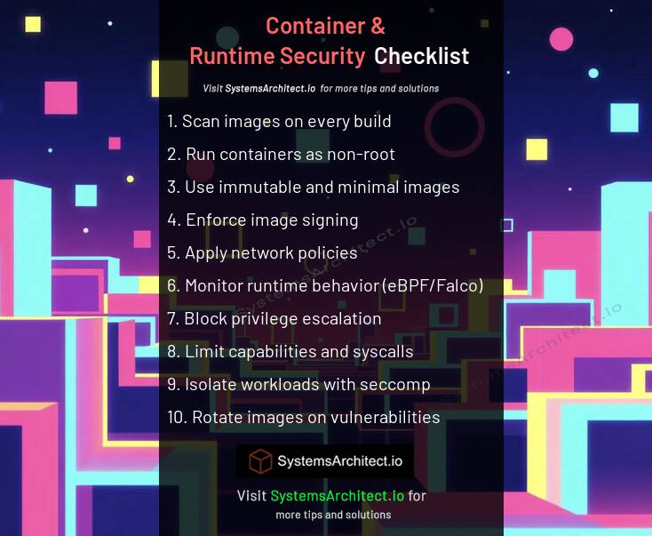 Container & Runtime Security Checklist... | SystemsArchitect ...
